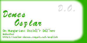 denes oszlar business card